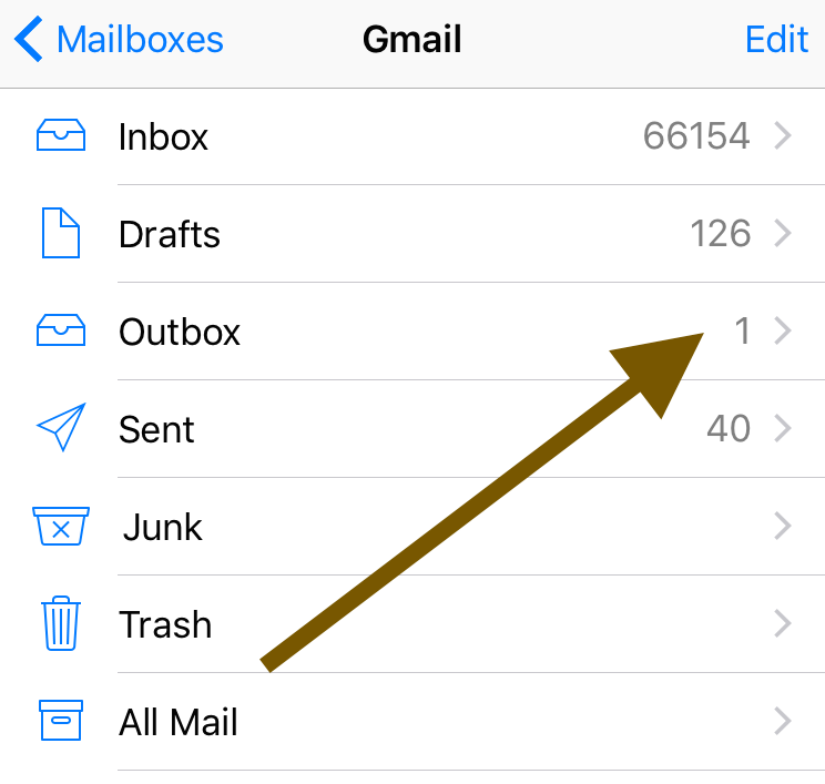 email stuck in outbox gmail